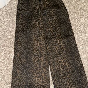 SHEIN Brown and Black Animal Print Pants